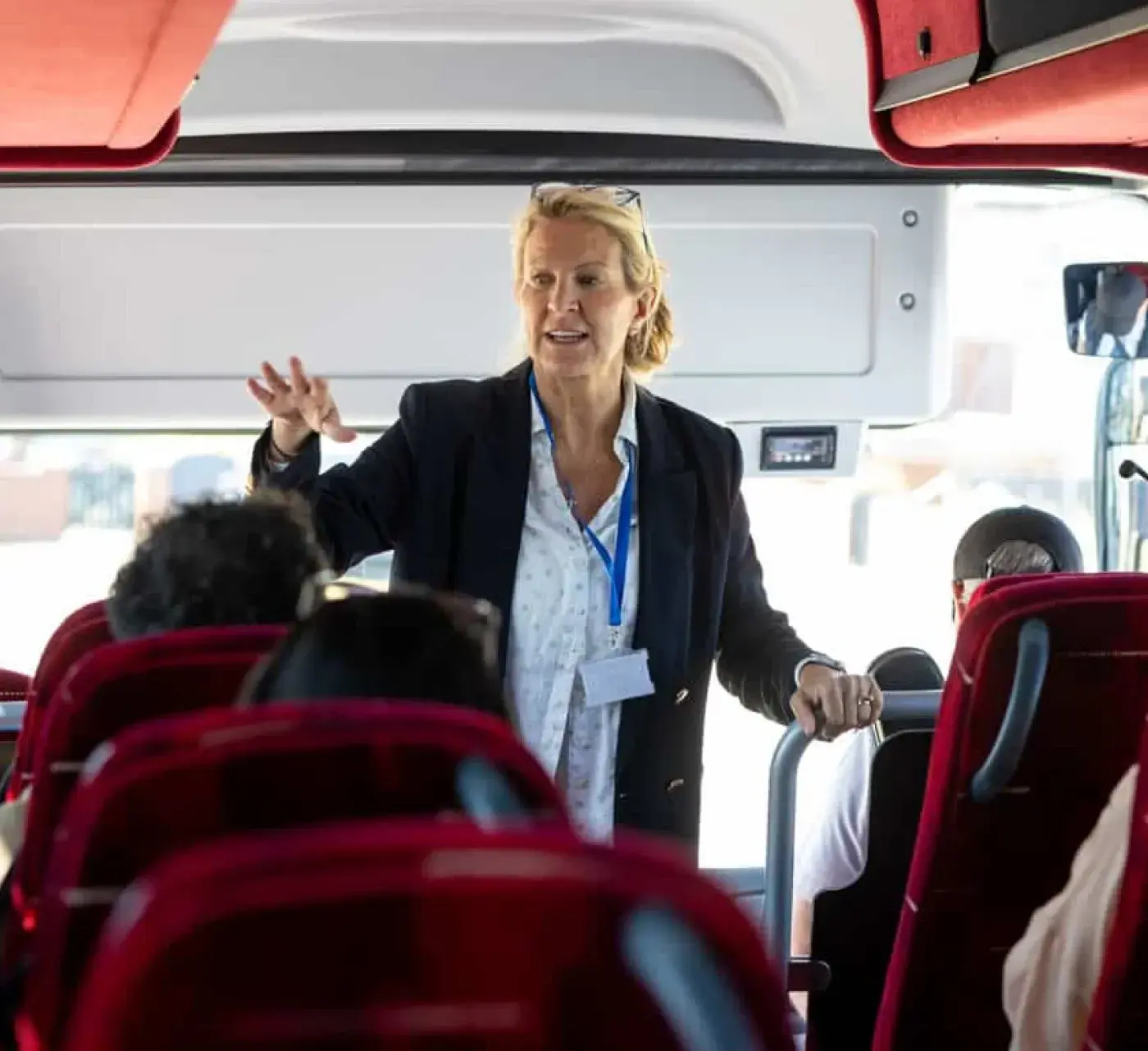 Staff on coach