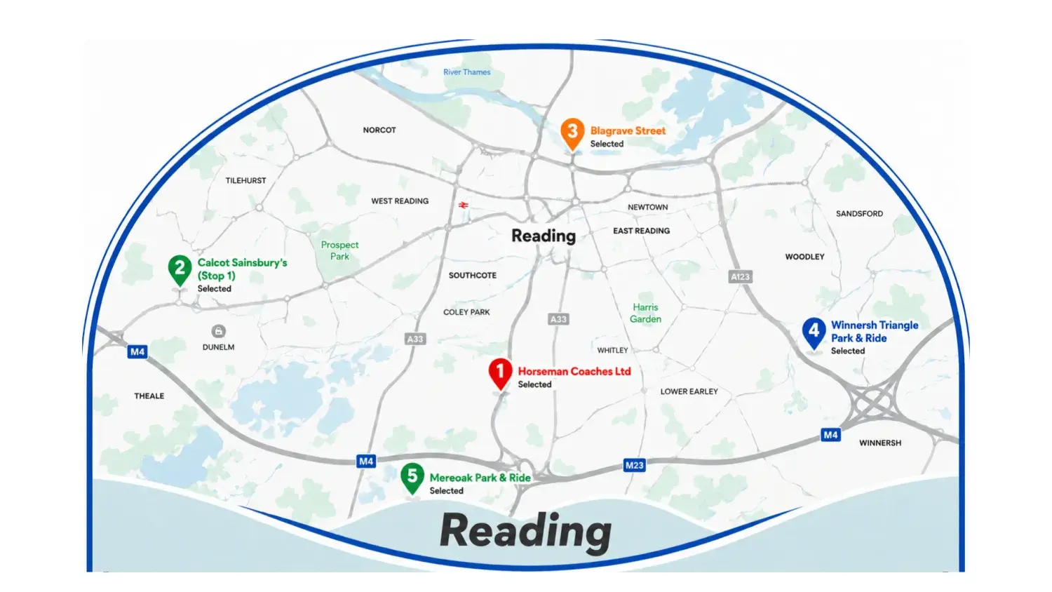 Reading Pick Up Points - weymouth