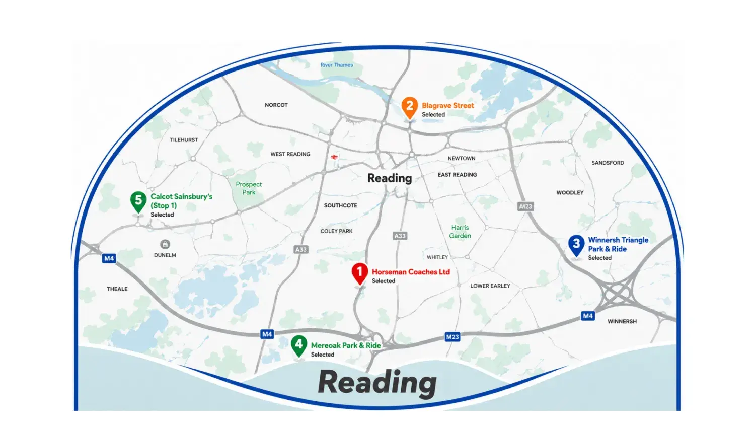 Reading Pick Up Points
