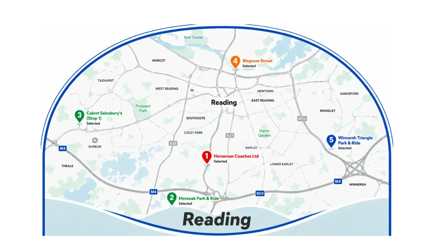 Reading Pick Up Points