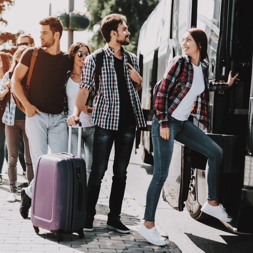 People getting on a coach